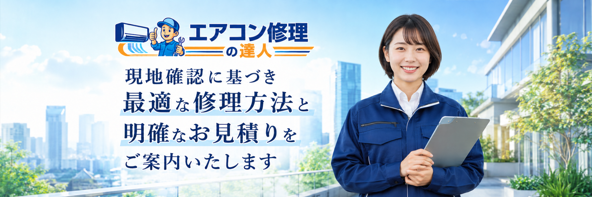エアコン修理の匠。現場を見たうえで正しいお見積りをさせていただきます